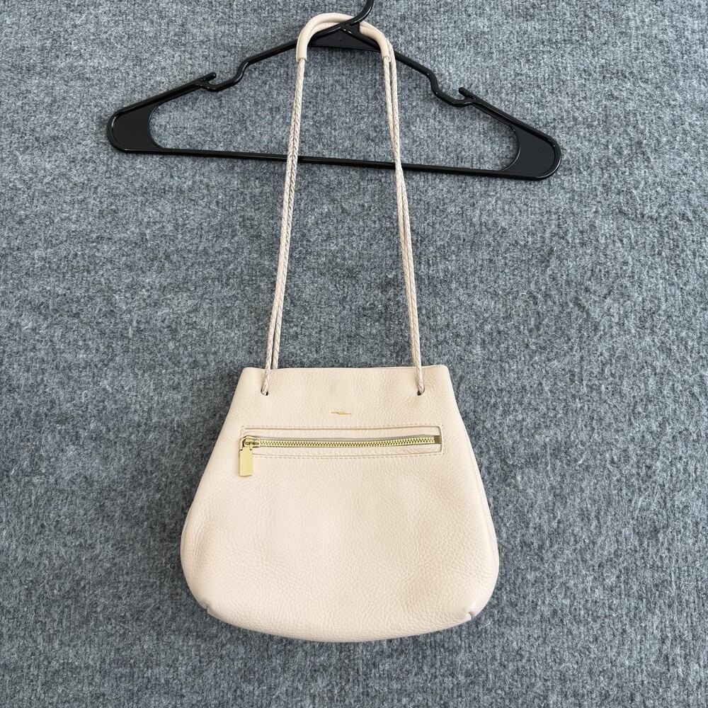 Shinola Leather Shoulder Tote Crossbody Bag Light Pink Braided Strap Minimalist